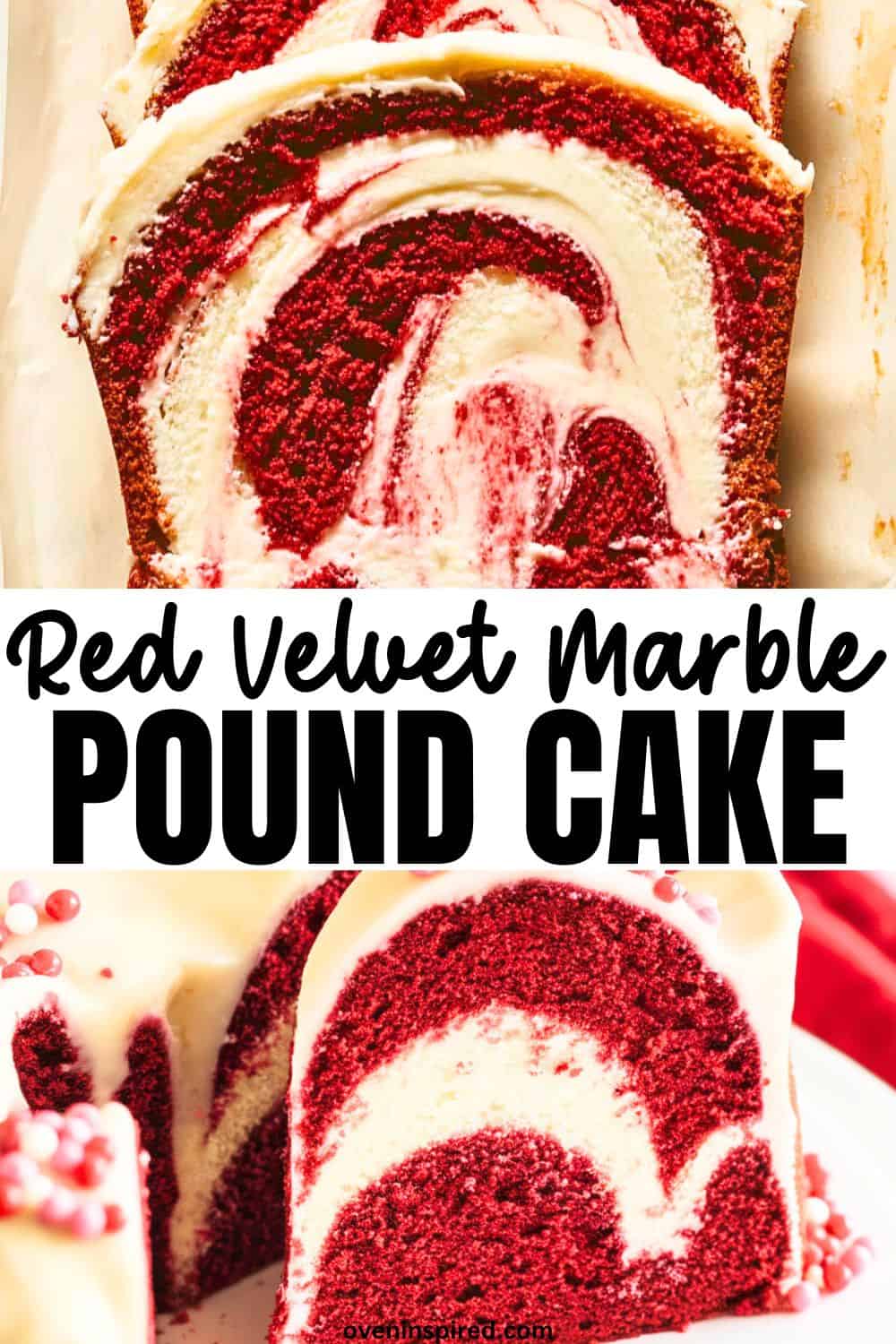 Easy Moist & Fluffy Red Velvet Marble Pound Cake Recipe